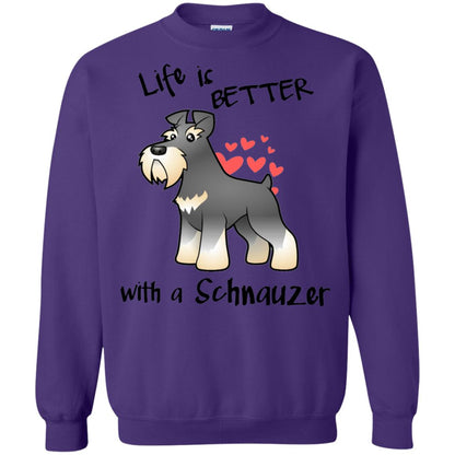 Life Is Better With A Schnauzer Dog Shirt Purple