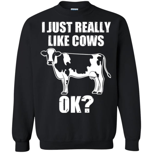Cow Lover T-shirt I Just Really Like Cows Ok Black