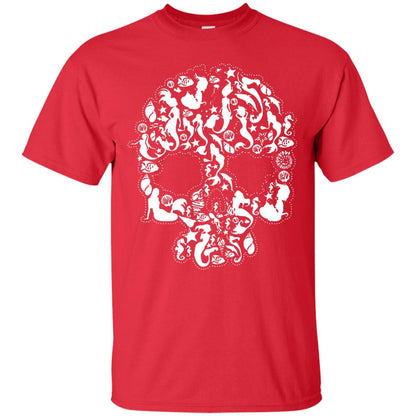 Mermaid Skull T-shirt Red