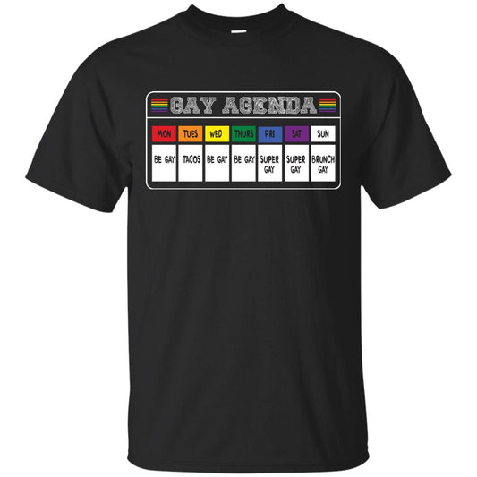 Gay Agenda Funny Lgbt T-shirt Black