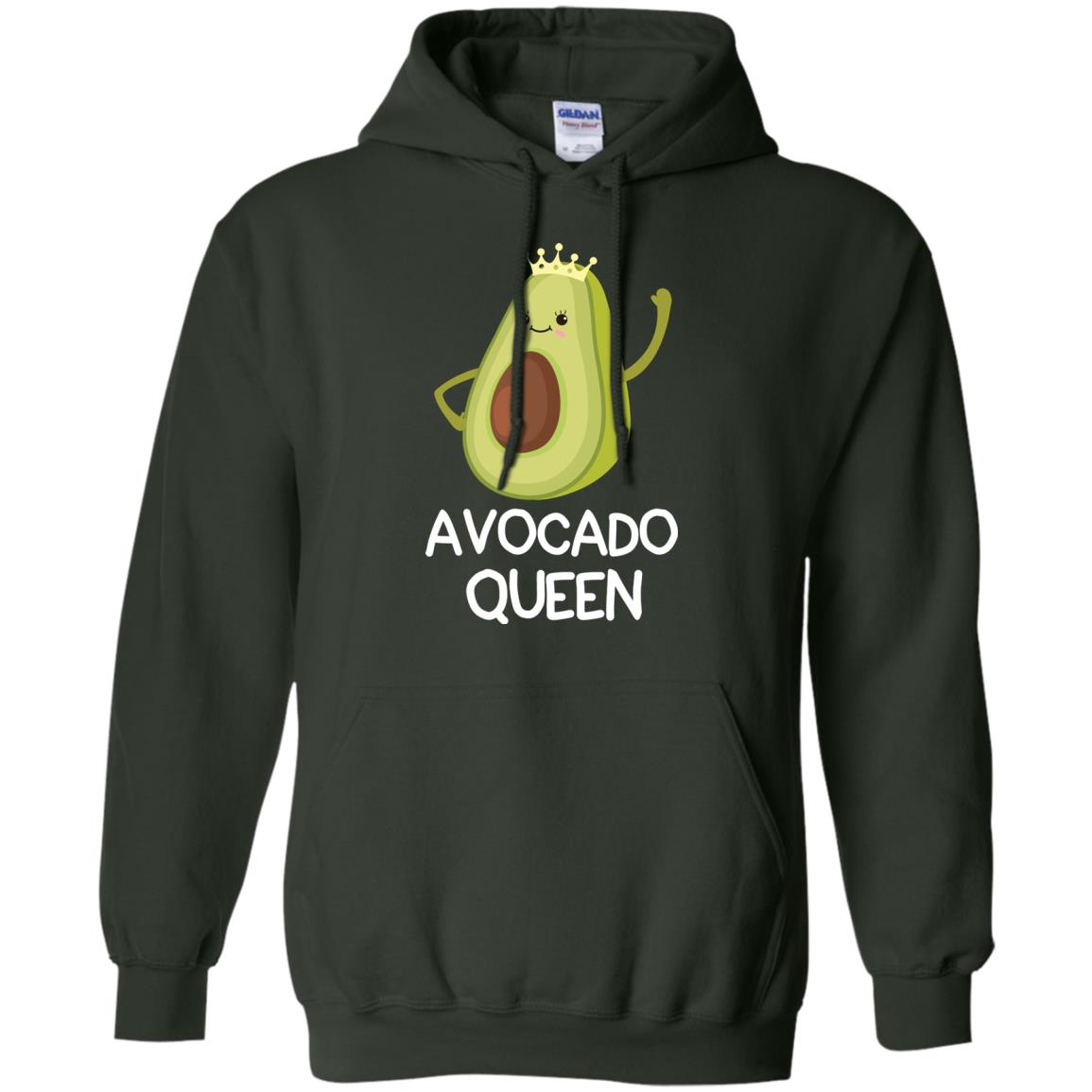 Avocado Queen Vegetarian Shirt For Girls Forest Green