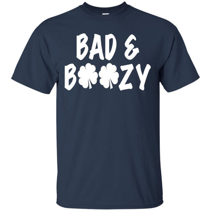 Bad And Boozy St. Patrick_s Day T-shirt Navy