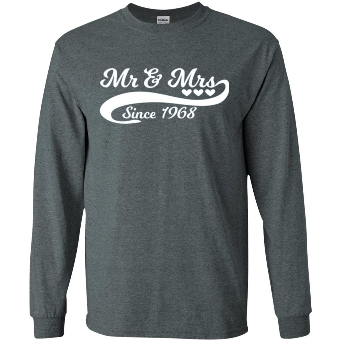 Mr And Mrs Since 1968 50th Wedding Anniversary T-shirt Dark Heather
