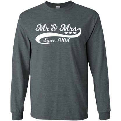 Mr And Mrs Since 1968 50th Wedding Anniversary T-shirt Dark Heather