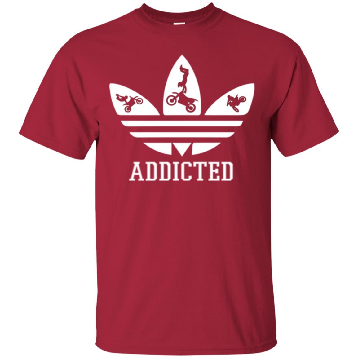 Motocross T-shirt Addicted Dirt Bike Cardinal
