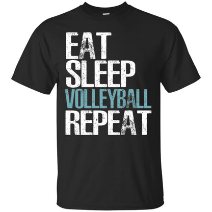 Volleyball T-shirt Eat Sleep Volleyball Repeat Black