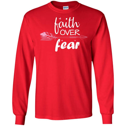 Faith Over Fear Arrow Christian Shirt Red