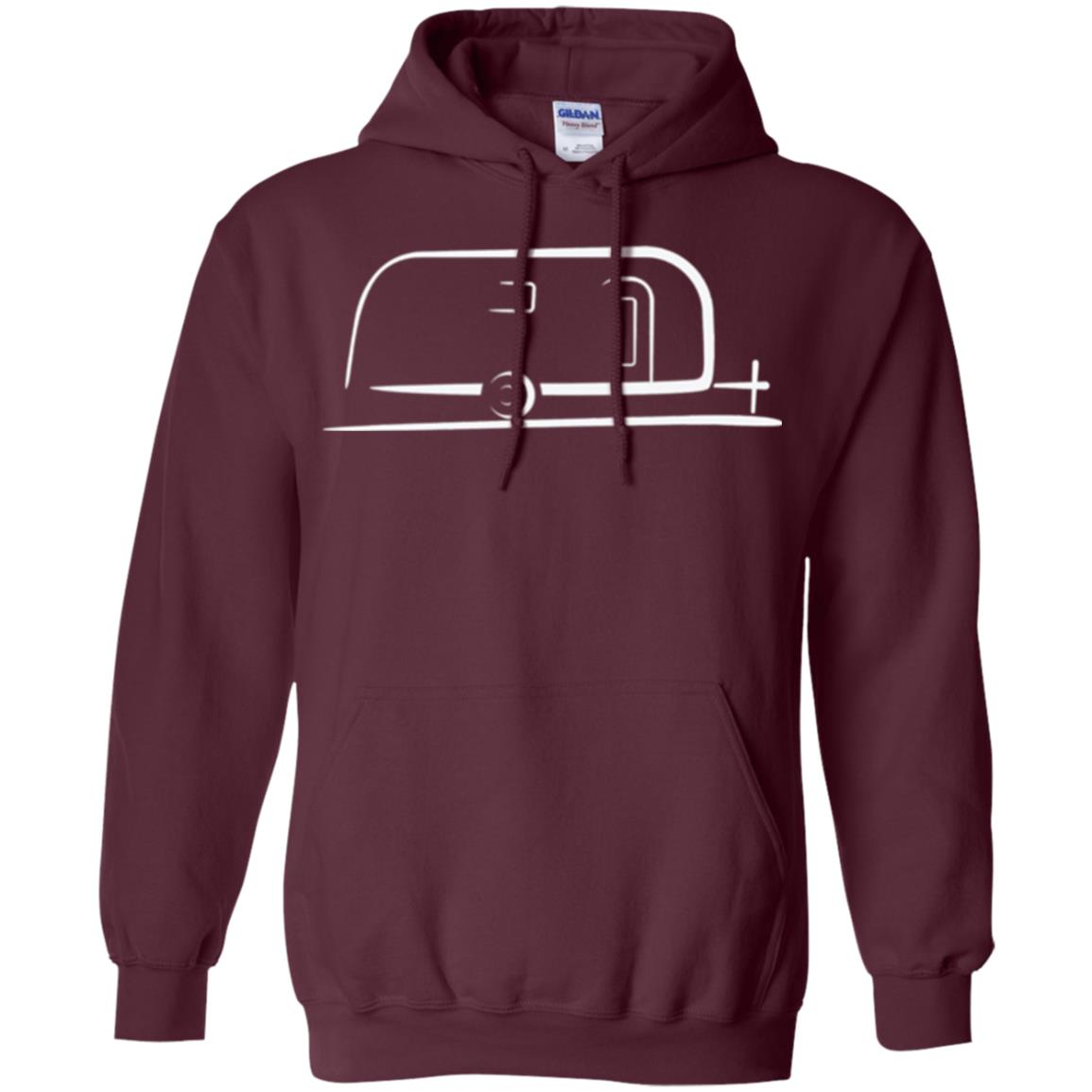 Vintage Airstream Style Streamlined Trailer T-shirt Maroon