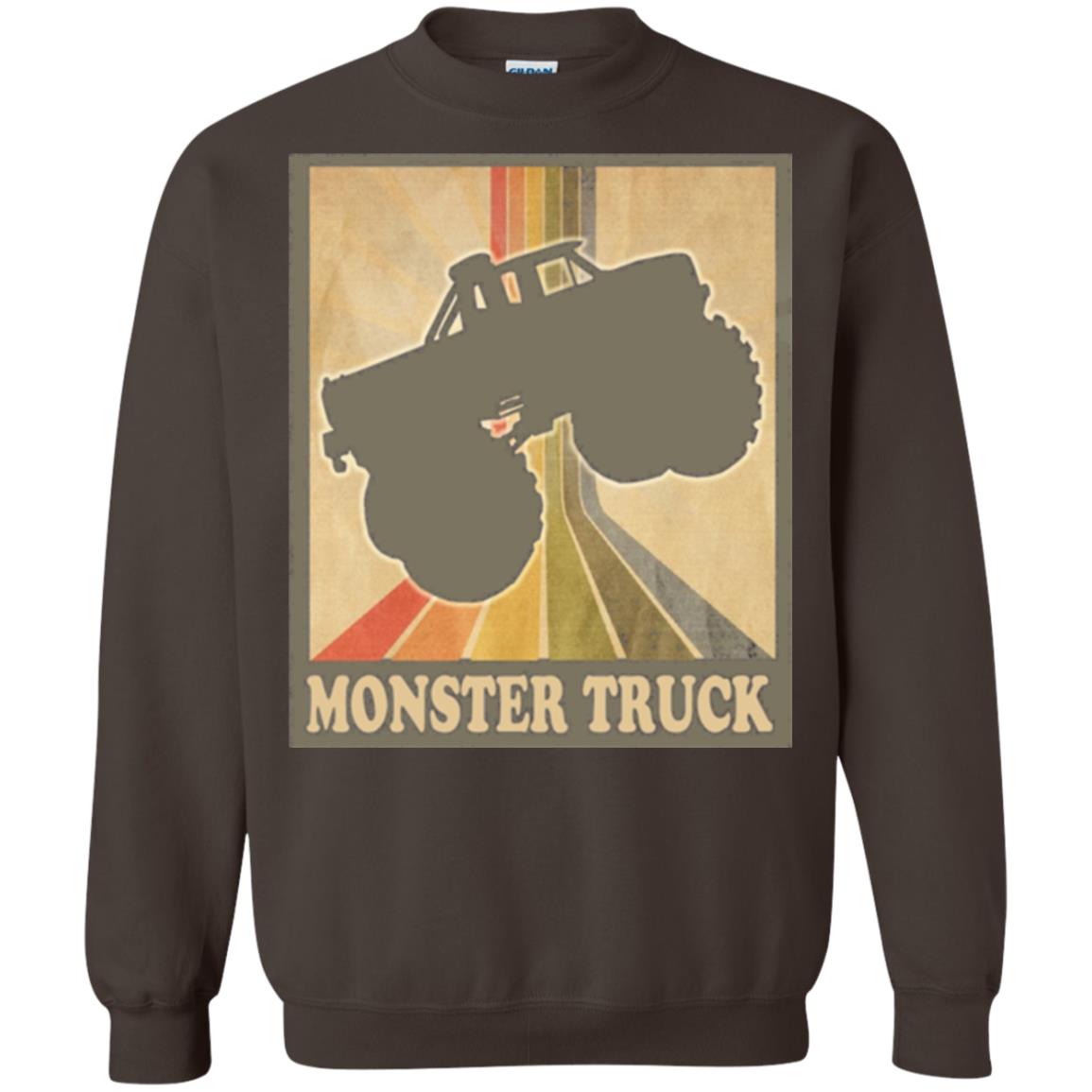 Vintage Big Size Truck Tee Retro Monster Truck T Shirt Dark Chocolate