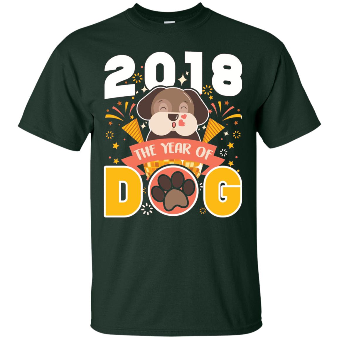 Funny Chinese New Year T-shirt 2018 The Year Of Dog Forest Green