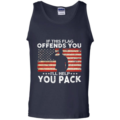 If This Flag Offends You I Willl Help You Pack Us Flag T-shirt Navy