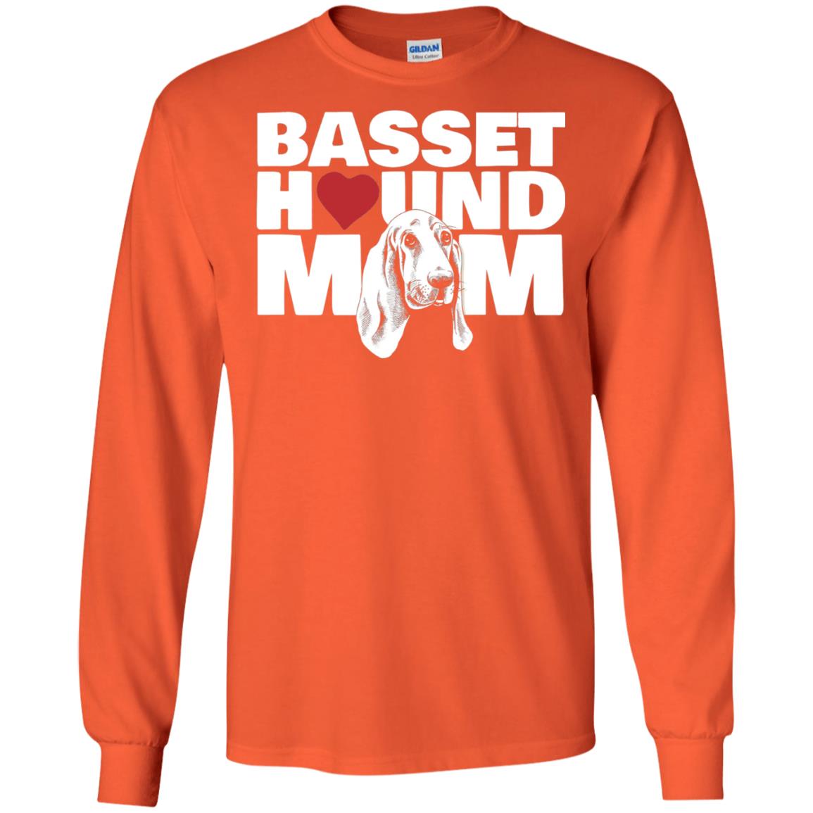 Basset Hound Mom Heart T-shirt Orange
