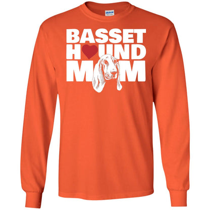 Basset Hound Mom Heart T-shirt Orange