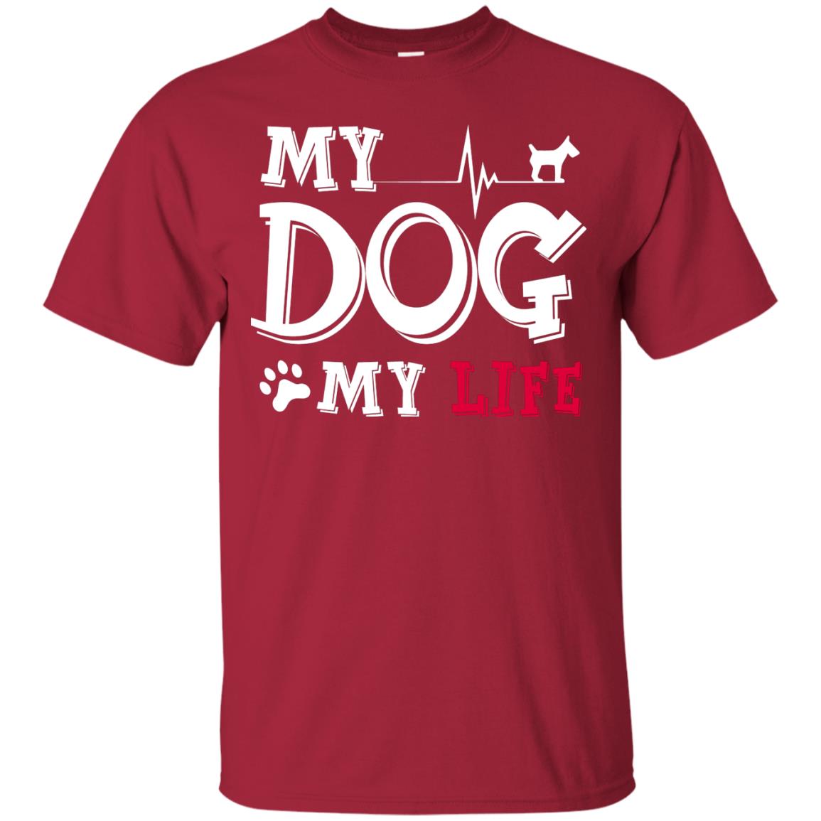Dog Lovers T-shirt My Dog My Life Cardinal