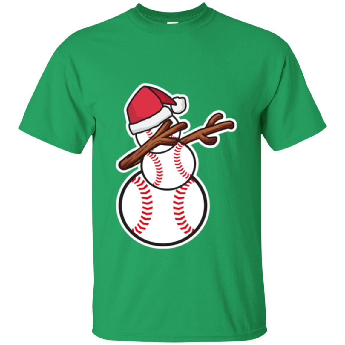 Christmas T-shirt Dabbing Snowman Baseball Irish Green