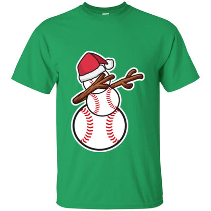 Christmas T-shirt Dabbing Snowman Baseball Irish Green