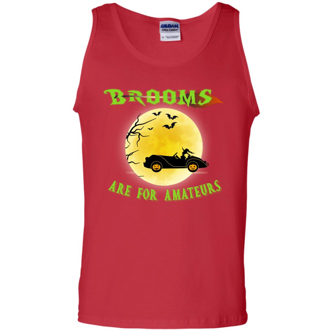 Brooms Are For Amateurs Witches Drive Car Funny Halloween Shirt Red