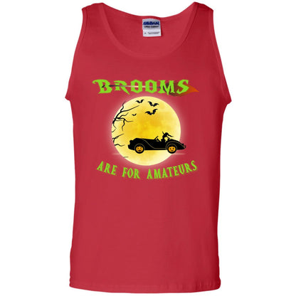 Brooms Are For Amateurs Witches Drive Car Funny Halloween Shirt Red