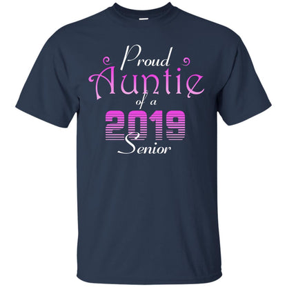 Proud Auntie Of 2019 Senior Aunt Shirt Navy