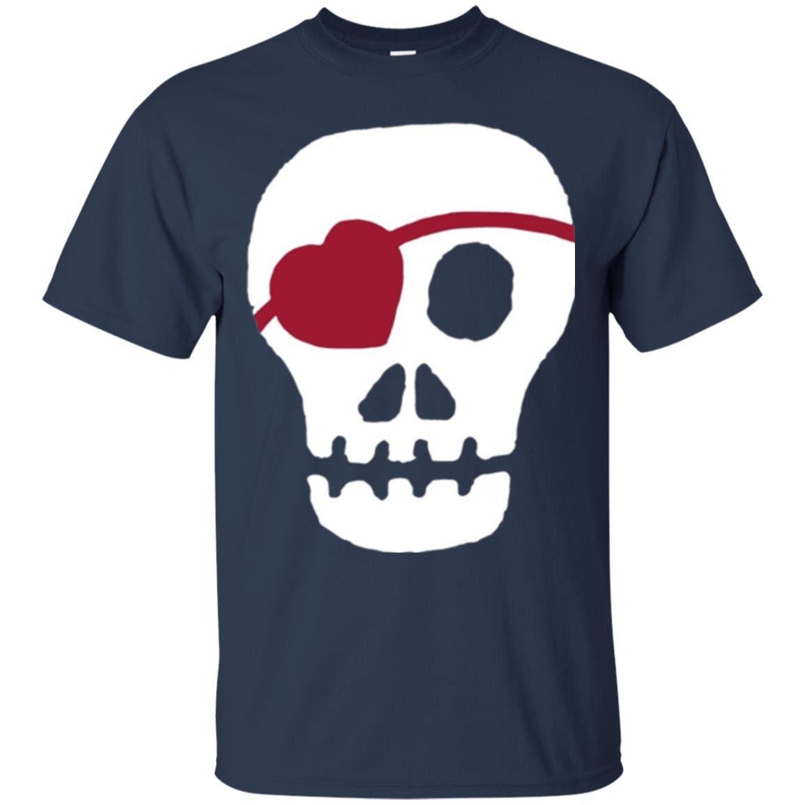 Skull Heart Valentines Day T-shirt Navy