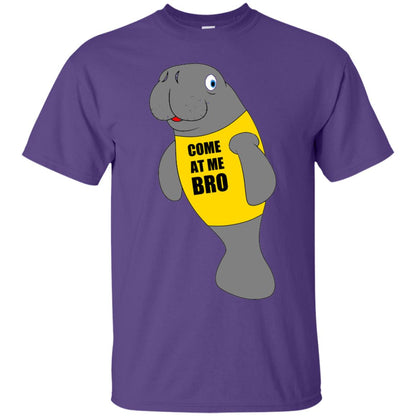 Manatee Novelty Come At Me Bro T-shirt Purple