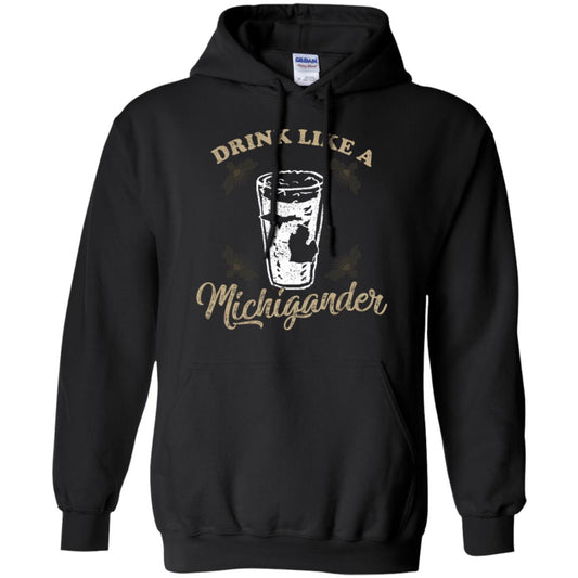 Drink Like Michigander Shirt Black