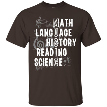 Music Definition T-shirt Math Language History Reading Science T Shirt Dark Chocolate