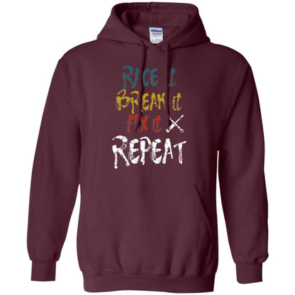Mechanic T-shirt Race It Break It Fix It Repeat Maroon