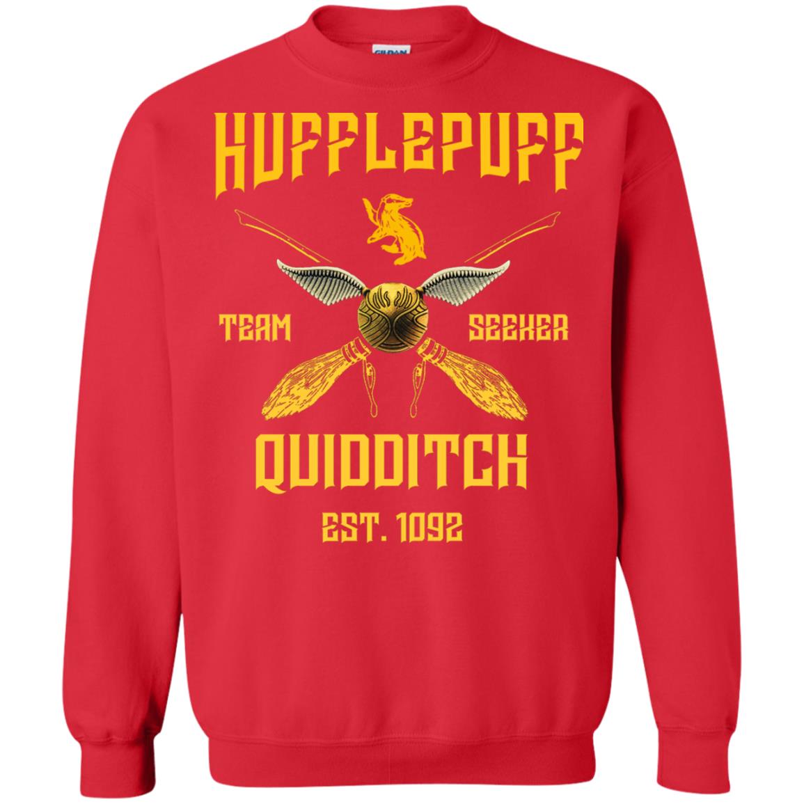 Hufflepuff Quidditch Team Seeker Est 1092 Harry Potter ShirtG180 Gildan Crewneck Pullover Sweatshirt 8 oz.