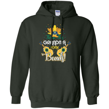 Mardi Gras T-shirt Throw This Grandma Some Beads Forest Green