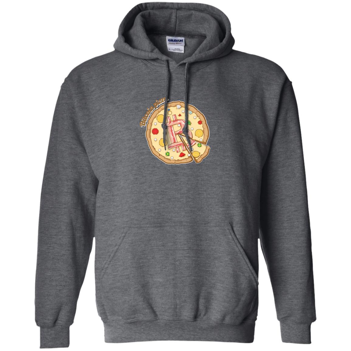 Funny Bitcoin Pizza T-shirt Crypto Currency Dark Heather