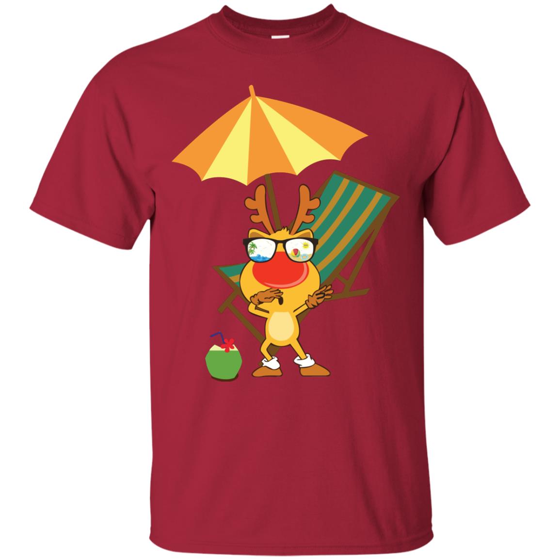 Dabbing Reindeer With Sunglasses Celebrate Xmas In July 2018 Shirt Cardinal