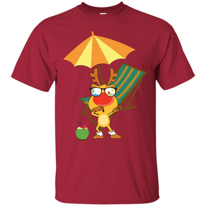 Dabbing Reindeer With Sunglasses Celebrate Xmas In July 2018 Shirt Cardinal