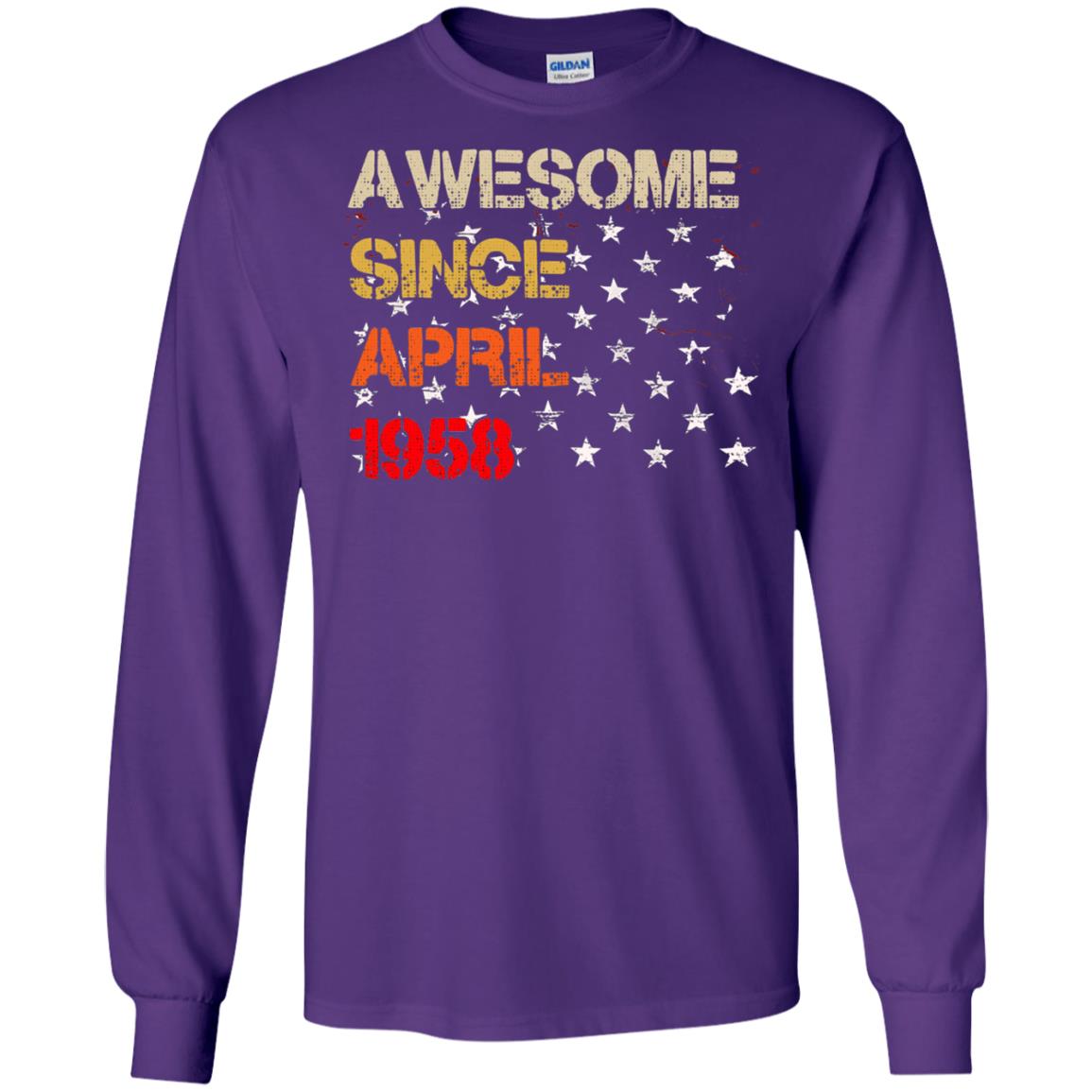 Born In April 1958 60th Birthday Awesome Since April 1958 Purple