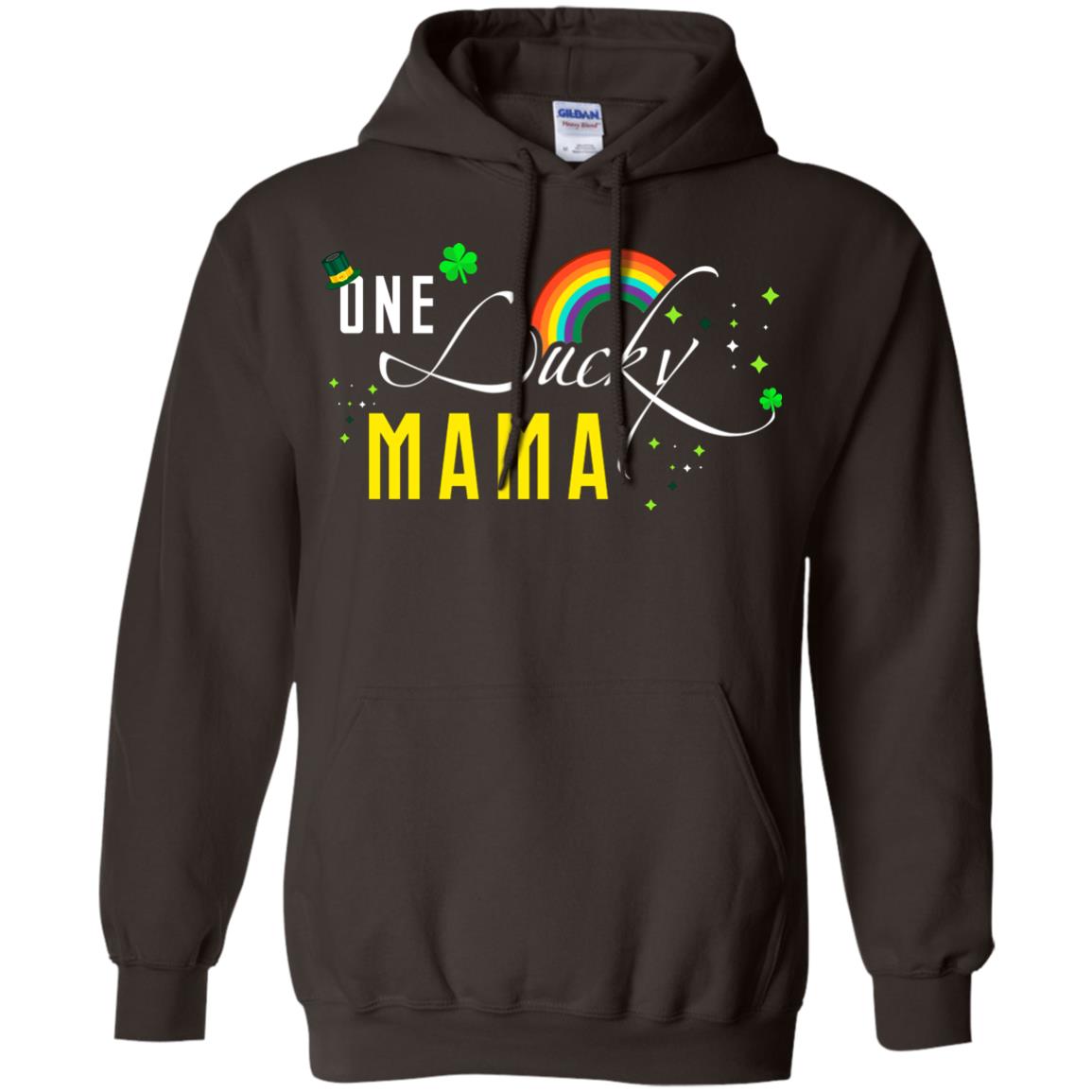One Lucky Mama St. Patrick_s Day T-shirt Dark Chocolate