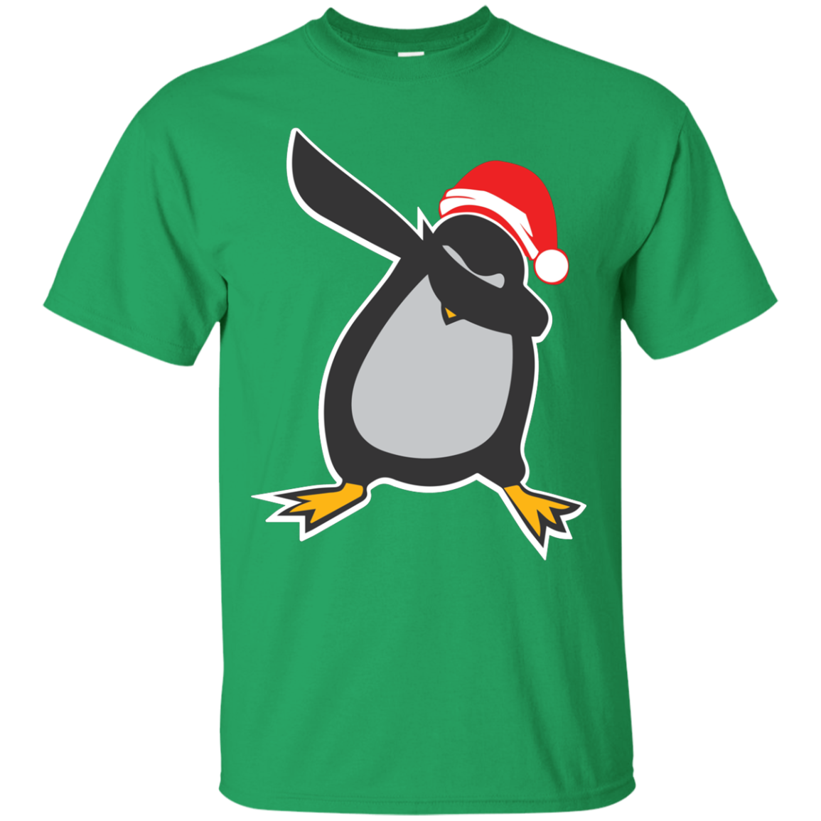Christmas T-Shirt Dabbing Penguin Irish Green