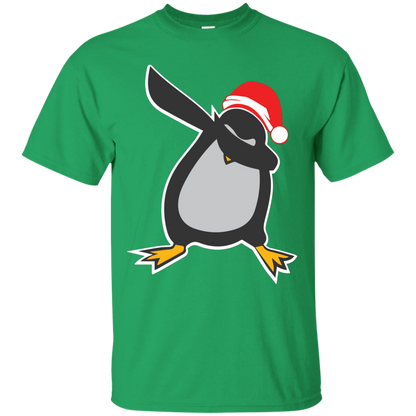 Christmas T-Shirt Dabbing Penguin Irish Green