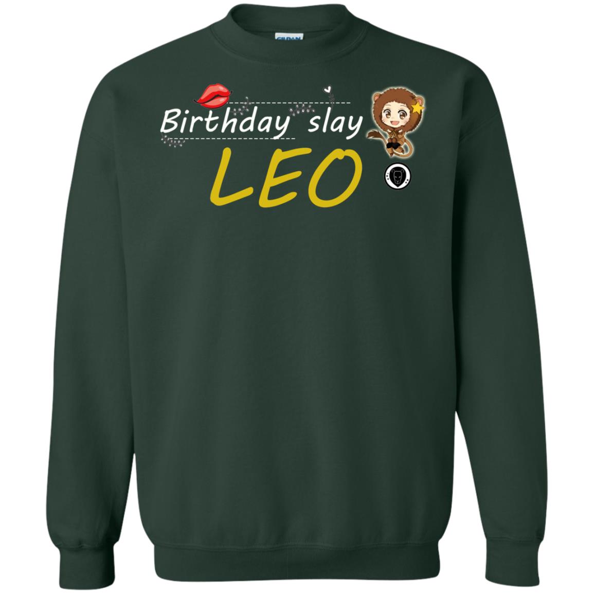 Cute Leo Girl Birthday Lip Slay T-shirt Forest Green