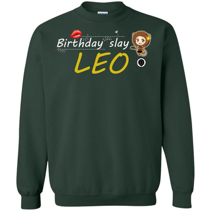 Cute Leo Girl Birthday Lip Slay T-shirt Forest Green