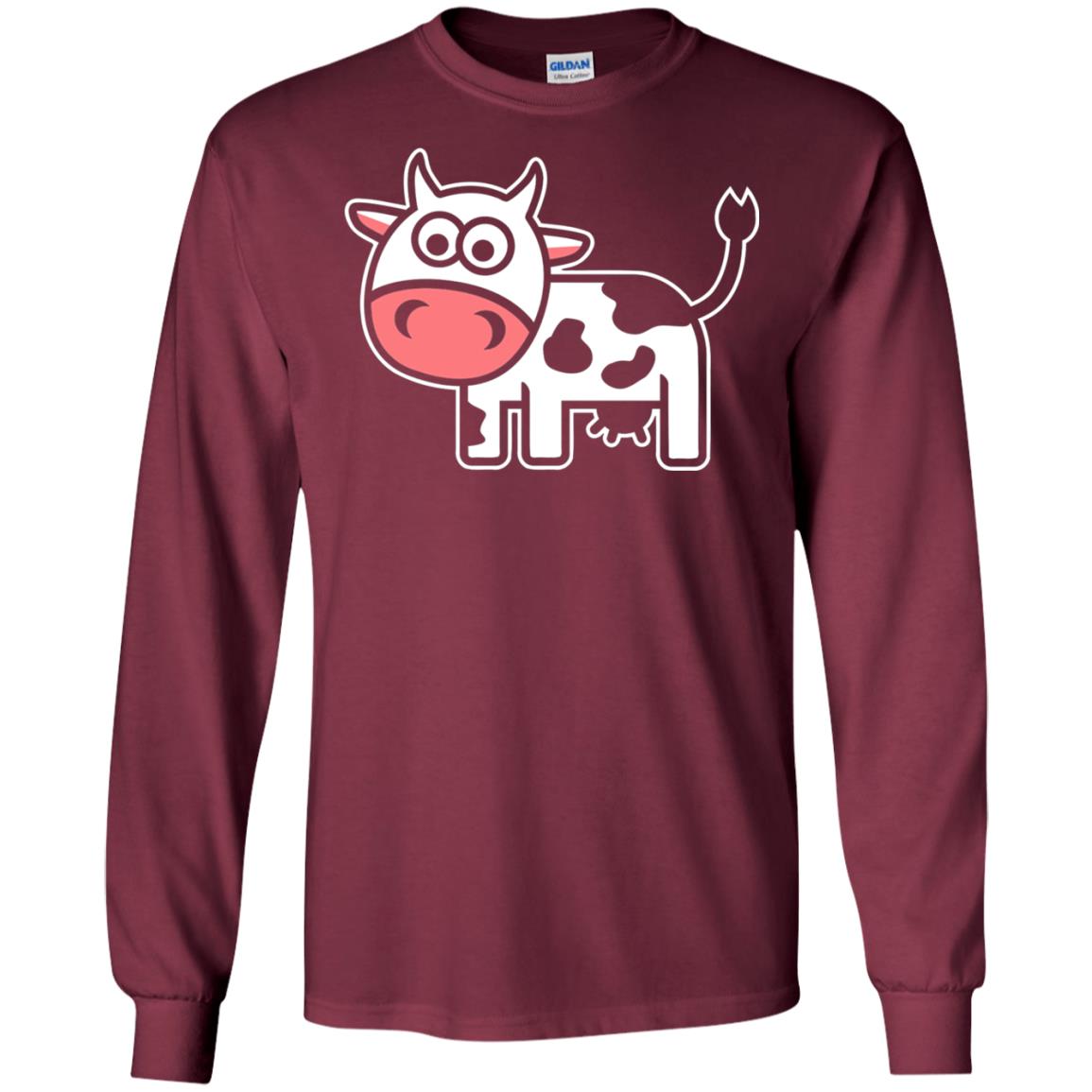 Cute Comic Cow Lover T-shirt Maroon