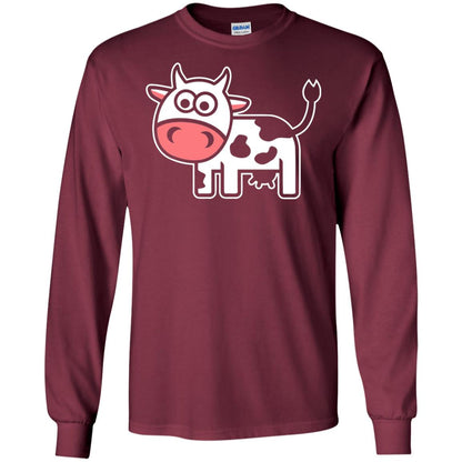 Cute Comic Cow Lover T-shirt Maroon