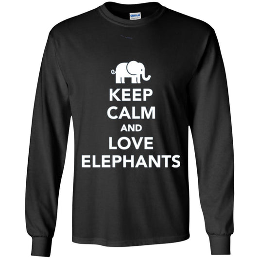 Elephant Lover T-shirt Keep Calm And Love Elephants T-shirt Black