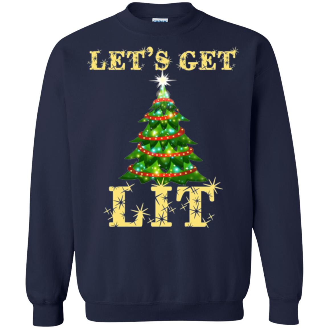 Christmas T-shirt Let_s Get Lit Navy
