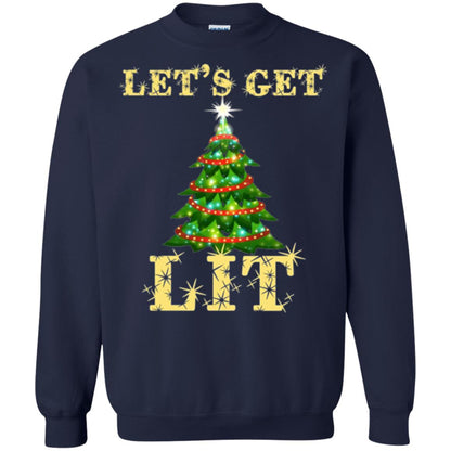 Christmas T-shirt Let_s Get Lit Navy