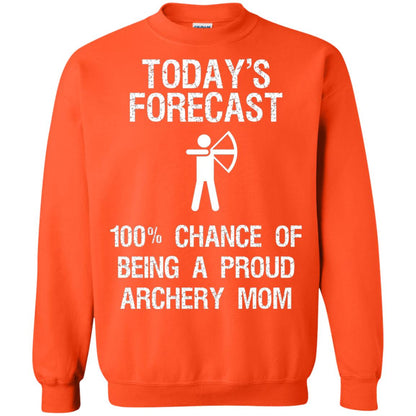 Archery Mom Shirt Forecast Chance Of Being A Proud Archery Mom Orange