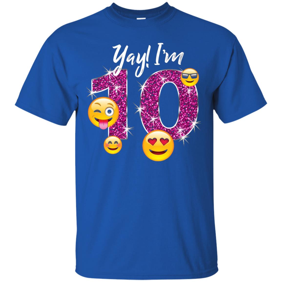 Funny Emoji Birthday 10th Birthday T-shirt Royal