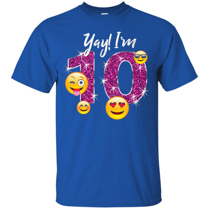 Funny Emoji Birthday 10th Birthday T-shirt Royal