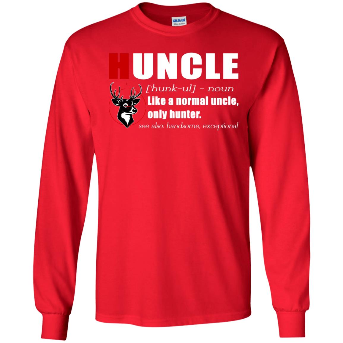 Huncle Definition Like A Normal Uncle Only Hunter Hunting Uncle Gift Shirt For Mens Red
