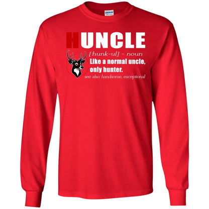 Huncle Definition Like A Normal Uncle Only Hunter Hunting Uncle Gift Shirt For Mens Red