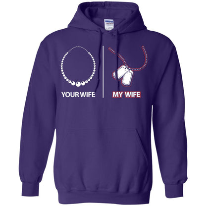 Your Wife My Wife Military Husband Shirt Purple